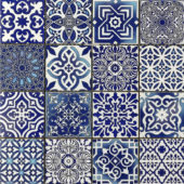 Ceramic Patchwork Diamond Blue Mosaic | Tile Center