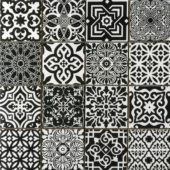 Ceramic Patchwork Square Black & White Mosaic | Tile Center