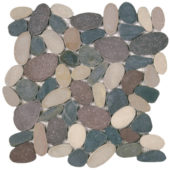 Color Xl Sliced Matte Pebble Interlocking Mosaic | Tile Center