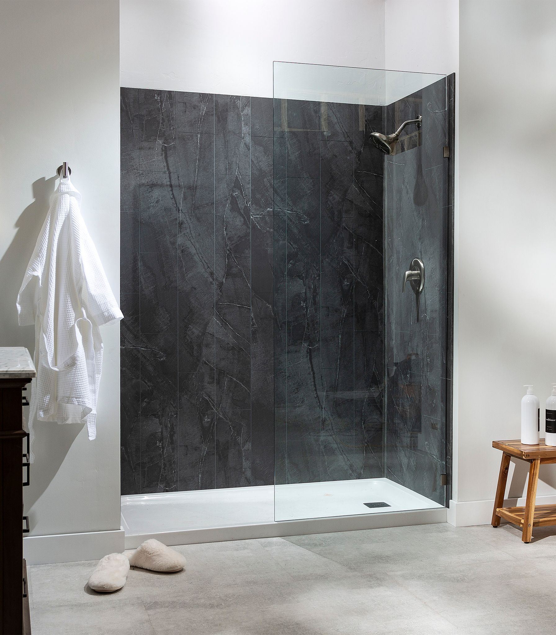 Cracked Slate Shower Wall Kit 30x60x78 | Tile Center