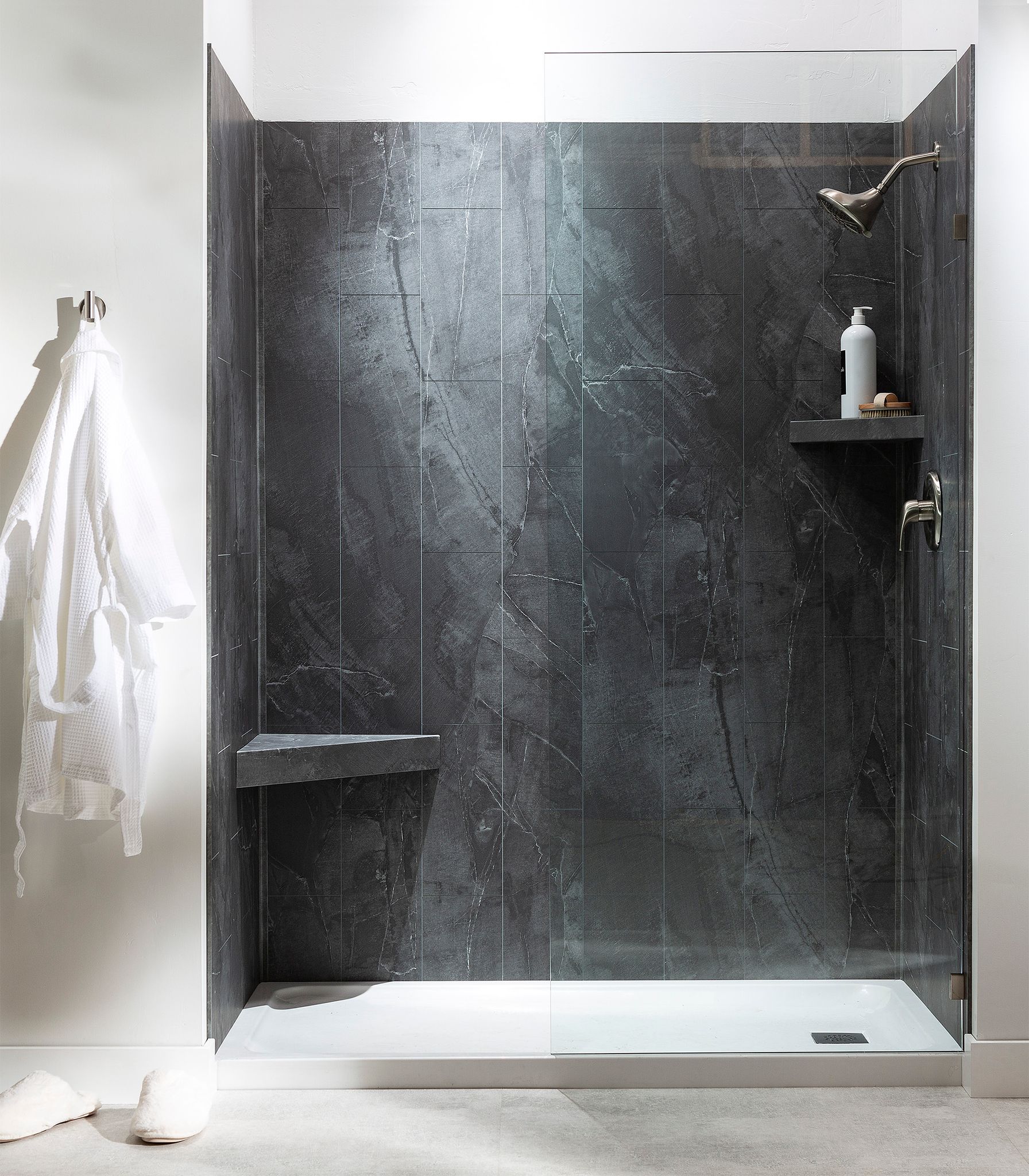 Cracked Slate Shower Wall Kit 32x60x78 | Tile Center