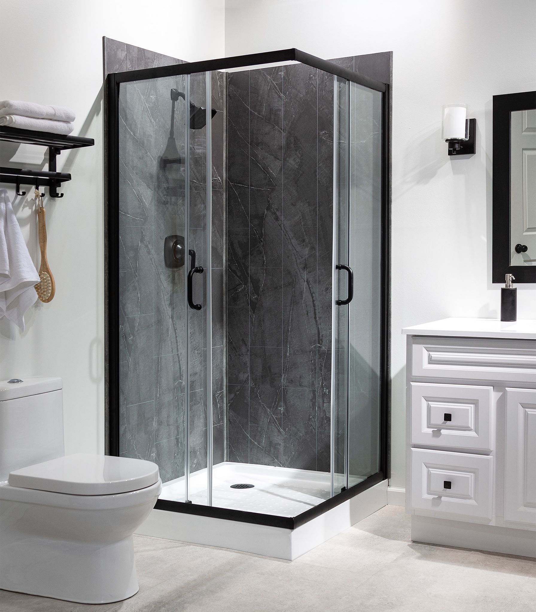 Cracked Slate Shower Wall Kit 36x60x78 | Tile Center