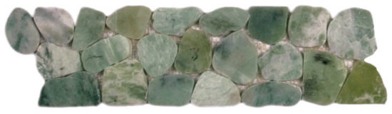 Crystal Green Semi-Precious Stone Mosaic Interlocking Border | Tile Center