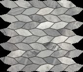 Elongated Hexagon Ice Grey "Leaves" Mosaic | Tile Center