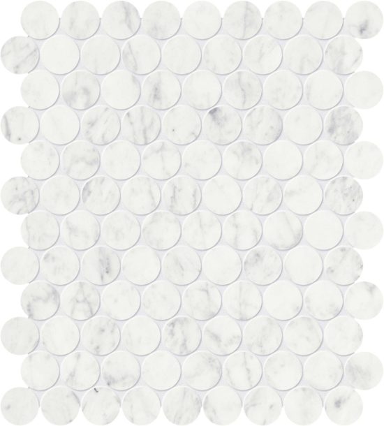 Eterna Bianco 1.25 Polished Penny Round Mosaic