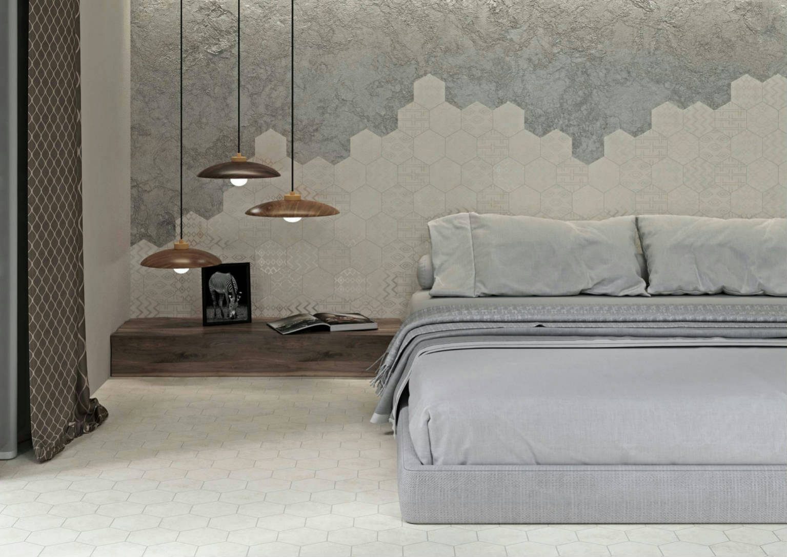 Form 5.5X6.3” White & White Decor* Hexagon | Tile Center