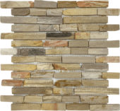 Fossil Wood Baguette Mix Beige Mosaic | Tile Center