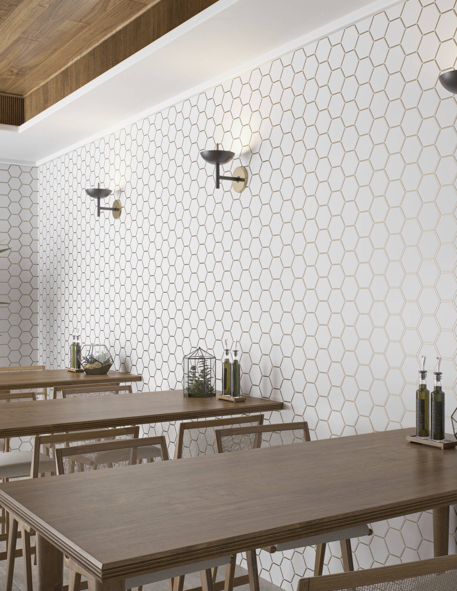 Gilded Hex Mosaic  | Tile Center