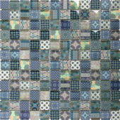 Glass Classic Décor Blue Glossy Mosaic | Tile Center