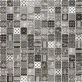Glass Classic Décor Grey Black Glossy Mosaic | Tile Center