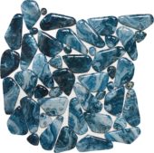 Glass Pebble Blue Marble Pattern Mix Mosaic 11.4"x11.4" | Tile Center
