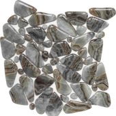 Glass Pebble Grey Beige Mix Marble Pattern Mix Mosaic | Tile Center