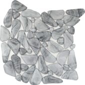 Glass Pebble Light Grey Marble Pattern Mix Mosaic 11.4"11.4" | Tile Center