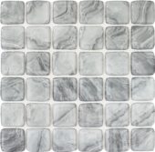 Glass Square Light Grey Marble Pattern Mix Mosaic | Tile Center