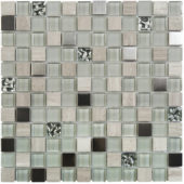 Grey Mix Marble Glass Metal 7/8"X7/8" Mosaic | Tile Center