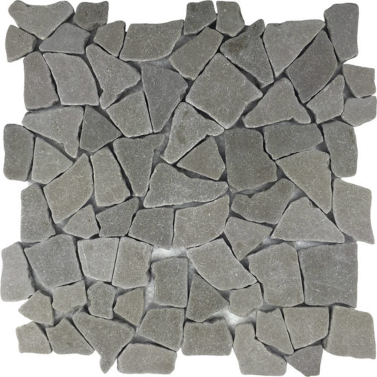 Grey Reconstituted Mini Opus Stone Interlocking Mosaic Sheet | Tile Center