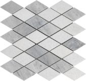Grey White Multicolor Marble Diamond Honed 11.4"x11.3" | Tile Center
