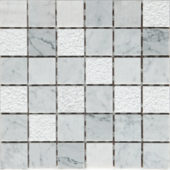 Grey/White Marble Sand Blasted Honed Mix Finish 2"x2" | Tile Center