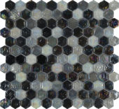 Hexagon Mix Grey Glass Interlocking Mosaic | Tile Center