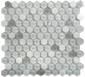 Hexagon White Glass Mosaic | Tile Center
