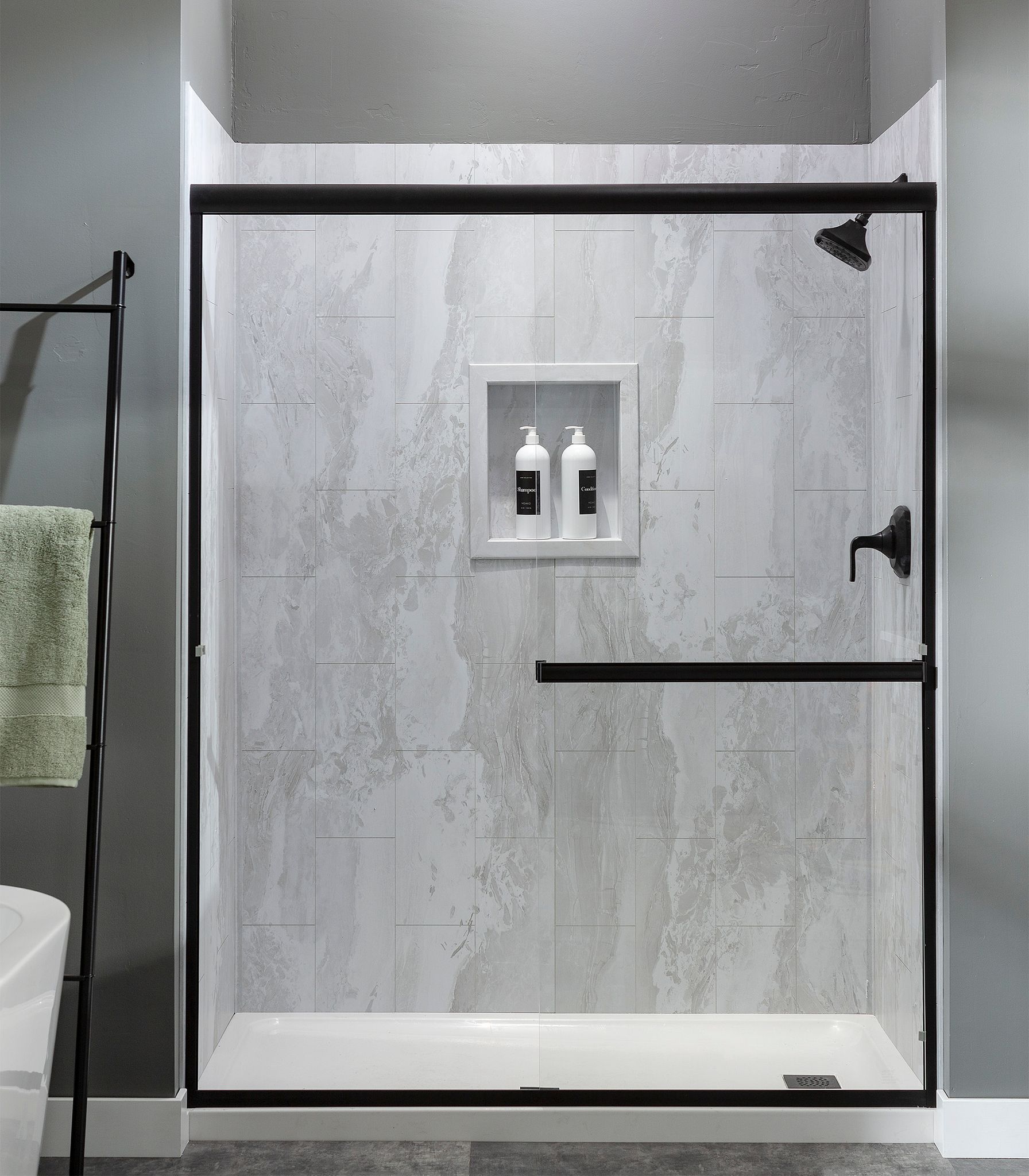 Iced Pewter Shower Wall Kit 36x36x78 | Tile Center