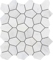 Irregular Hexagon White Grey Marble | Tile Center