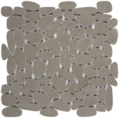 Light Grey Sliced Reconstituted Pebble Interlocking Mosaic | Tile Center