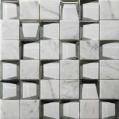 Marble & Glass 2"x2" White Mix Mosaic | Tile Center