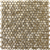Medium Hexagon Gold Aluminum Mosaic | Tile Center