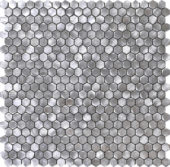 Medium Hexagon Silver Aluminum Mosaic | Tile Center
