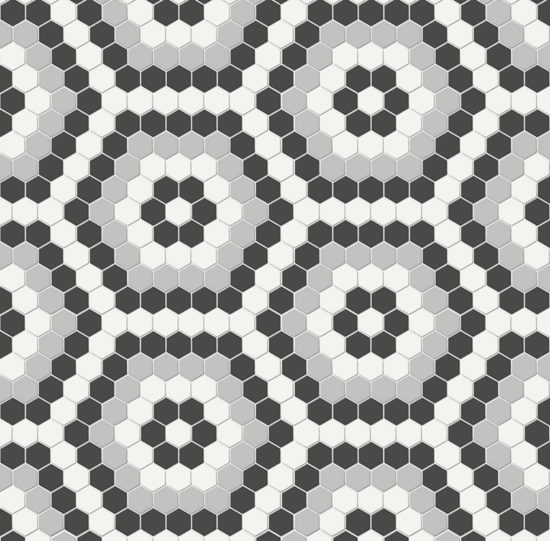 Midnight Blend Matte Hexagon Pattern Mosaic | Tile Center