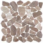 Mini Opus Matte Beige Brown Marble Stone Interlocking | Tile Center