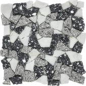 Mini Opus Terrazzo Marble White Grey Black Mix Mosaic | Tile Center