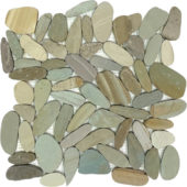 Mix Golden Sliced Matte Pebble Interlocking Mosaic | Tile Center