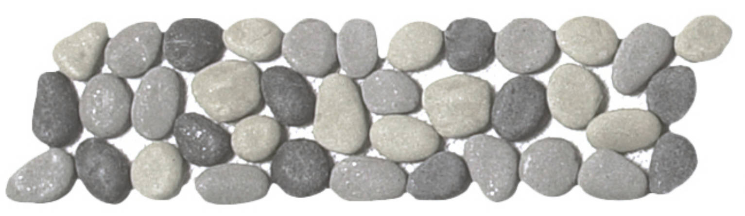Mix Grey Reconstituted Pebble Interlocking Border | Tile Center