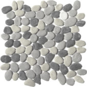 Mix Grey Reconstituted Pebble Interlocking Mosaic | Tile Center
