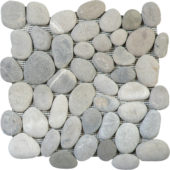 Mix Grey/Beige Rectified Matte Pebble Interlocking Mosaic | Tile Center