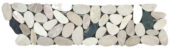 Mix Grey/Beige/Black Rectified Matte Pebble Interlocking Border | Tile Center