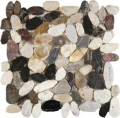 Mix Sliced Polished Pebble Interlocking Mosaic | Tile Center