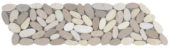 Mix White/Beige Sliced Matte Pebble Interlocking Border | Tile Center