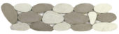 Mix White/Beige Xl Sliced Matte Pebble Interlocking Border | Tile Center