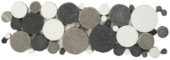 Mix White/Black/Grey Reconstituted Round Interlocking Border | Tile Center