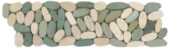 Mix White/Green Sliced Matte Pebble Interlocking Border | Tile Center