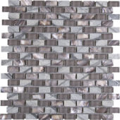 Mother Of Pearl Glass Marble Taupe Grey Mix Brick Mosaic | Tile Center