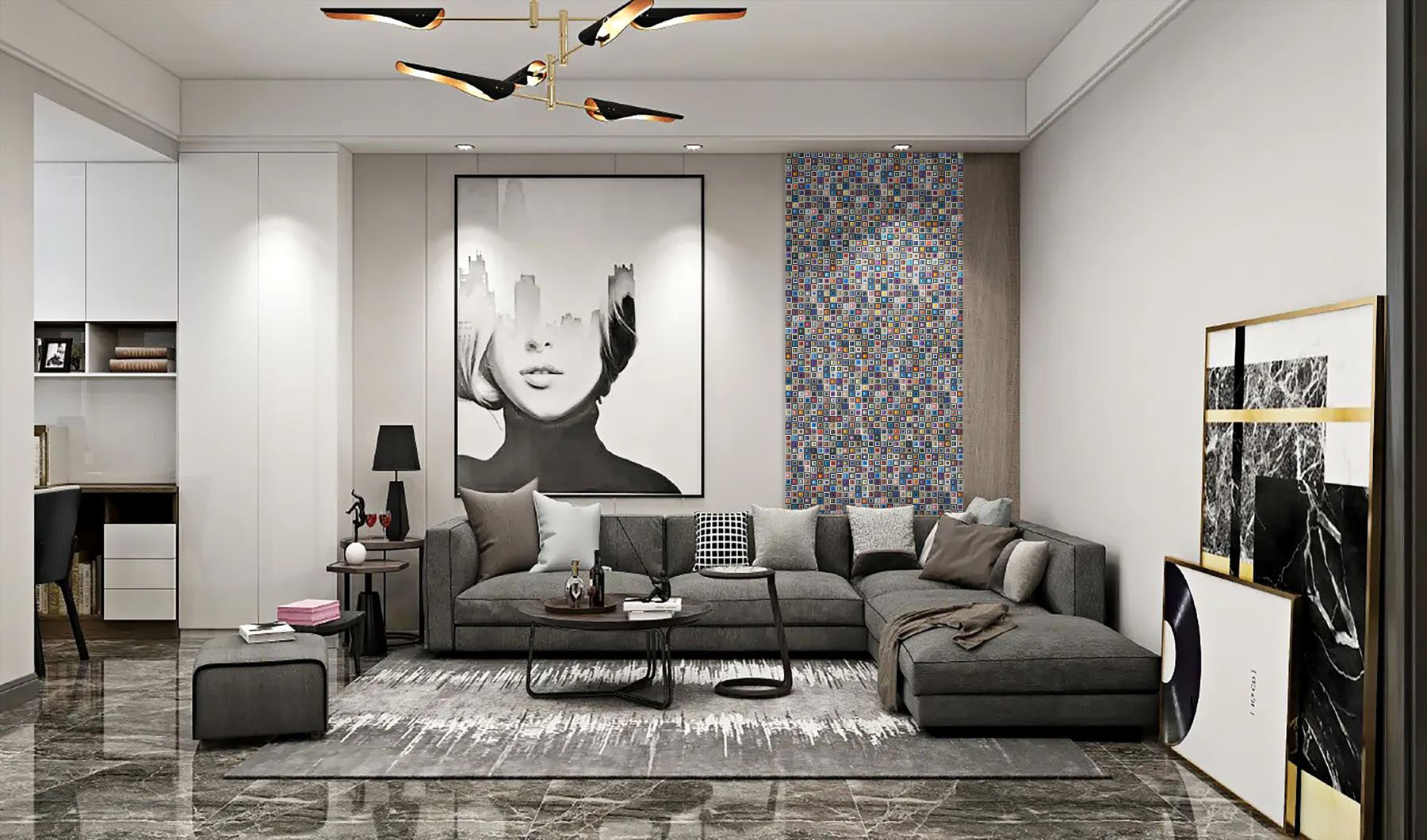 Multicolor Square Mix Glass Resin Mosaic | Tile Center