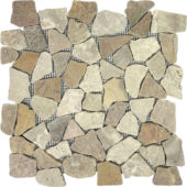 Onyx White/Red Opus Interlocking Mosaic | Tile Center