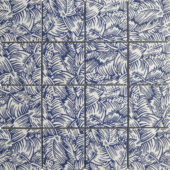 Palmtree Glazed Ceramic 3"X3" Cobalt Blue & White Mosaic | Tile Center