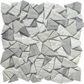 Reconstituted White Grey Mix Mini Opus Stone Mosaic | Tile Center