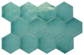 Ronda 5.5X6.3” Teal Hexagon | Tile Center