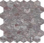 Sereno Burgundy 2 Hexagon Mosaic | Tile Center